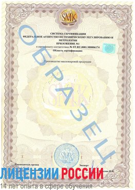 Образец сертификата соответствия (приложение) Луховицы Сертификат ISO 22000